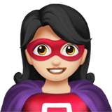 Woman Superhero Emoji with Light Skin Tone, Apple style