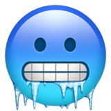 Cold Face Emoji, Apple style