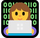 Woman Technologist Emoji, Microsoft style