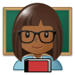 Woman Teacher Emoji with Medium-Dark Skin Tone, Samsung style