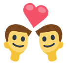 Couple with Heart: Man, Man Emoji, Facebook style