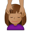 Woman Getting Massage Emoji with Medium Skin Tone, Samsung style