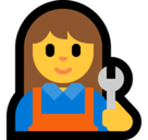 Woman Mechanic Emoji, Microsoft style