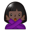 Woman Gesturing No Emoji with Dark Skin Tone, Samsung style