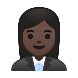 Woman Office Worker Emoji with Dark Skin Tone, Google style
