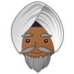 Person Wearing Turban Emoji with Medium-Dark Skin Tone, Samsung style