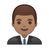 Man Office Worker Emoji with Medium Skin Tone, Google style