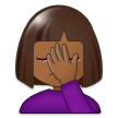 Woman Facepalming Emoji with Medium-Dark Skin Tone, Samsung style