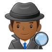 Man Detective Emoji with Medium-Dark Skin Tone, Samsung style