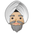 Man Wearing Turban Emoji with Medium-Light Skin Tone, Samsung style