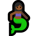 Mermaid Emoji with Medium-Dark Skin Tone, Microsoft style