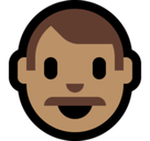 Man Emoji with Medium Skin Tone, Microsoft style