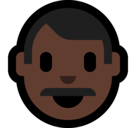 Man Emoji with Dark Skin Tone, Microsoft style