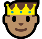 Prince Emoji with Medium Skin Tone, Microsoft style