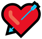 Heart with Arrow Emoji, Microsoft style