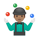 Man Juggling Emoji with Medium Skin Tone, Google style