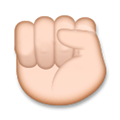 Raised Fist Emoji with Light Skin Tone, LG style
