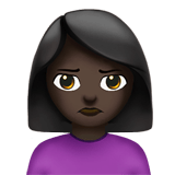 Woman Pouting Emoji with Dark Skin Tone, Apple style