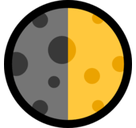First Quarter Moon Emoji, Microsoft style