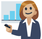 Woman Office Worker Emoji with Medium-Light Skin Tone, Facebook style