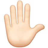 Raised Hand Emoji with Light Skin Tone, Apple style