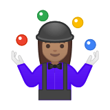 Woman Juggling Emoji with Medium Skin Tone, Google style