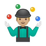 Man Juggling Emoji with Medium-Light Skin Tone, Google style