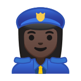 Woman Police Officer Emoji with Dark Skin Tone, Google style