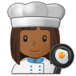 Woman Cook Emoji with Medium-Dark Skin Tone, Samsung style