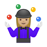 Woman Juggling Emoji with Medium-Light Skin Tone, Google style