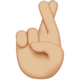 Crossed Fingers Emoji with Medium-Light Skin Tone, Apple style