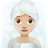 Woman in Steamy Room Emoji with Medium-Light Skin Tone, Apple style