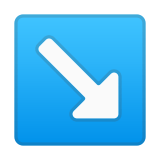 Down-Right Arrow Emoji, Google style