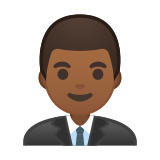 Man Office Worker Emoji with Medium-Dark Skin Tone, Google style
