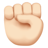 Raised Fist Emoji with Light Skin Tone, Apple style