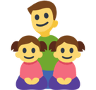 Family: Man, Girl, Girl Emoji, Facebook style