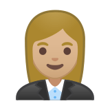 Woman Office Worker Emoji with Medium-Light Skin Tone, Google style