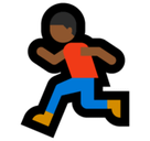 Person Running Emoji with Medium-Dark Skin Tone, Microsoft style