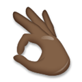 Ok Hand Emoji with Dark Skin Tone, LG style