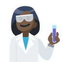 Woman Scientist Emoji with Dark Skin Tone, Facebook style