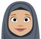 Woman with Headscarf Emoji with Medium-Light Skin Tone, Facebook style