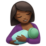 Breast-Feeding Emoji with Medium-Dark Skin Tone, Apple style