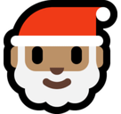 Santa Claus Emoji with Medium Skin Tone, Microsoft style