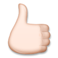 Thumbs Up Emoji with Light Skin Tone, LG style