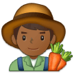 Man Farmer Emoji with Medium-Dark Skin Tone, Samsung style