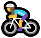 Woman Biking Emoji, Microsoft style