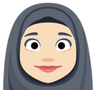Woman with Headscarf Emoji with Light Skin Tone, Facebook style