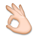 Ok Hand Emoji with Medium-Light Skin Tone, LG style