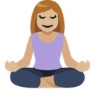 Person in Lotus Position Emoji with Medium-Light Skin Tone, Facebook style