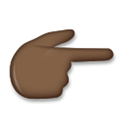 Backhand Index Pointing Right Emoji with Dark Skin Tone, LG style